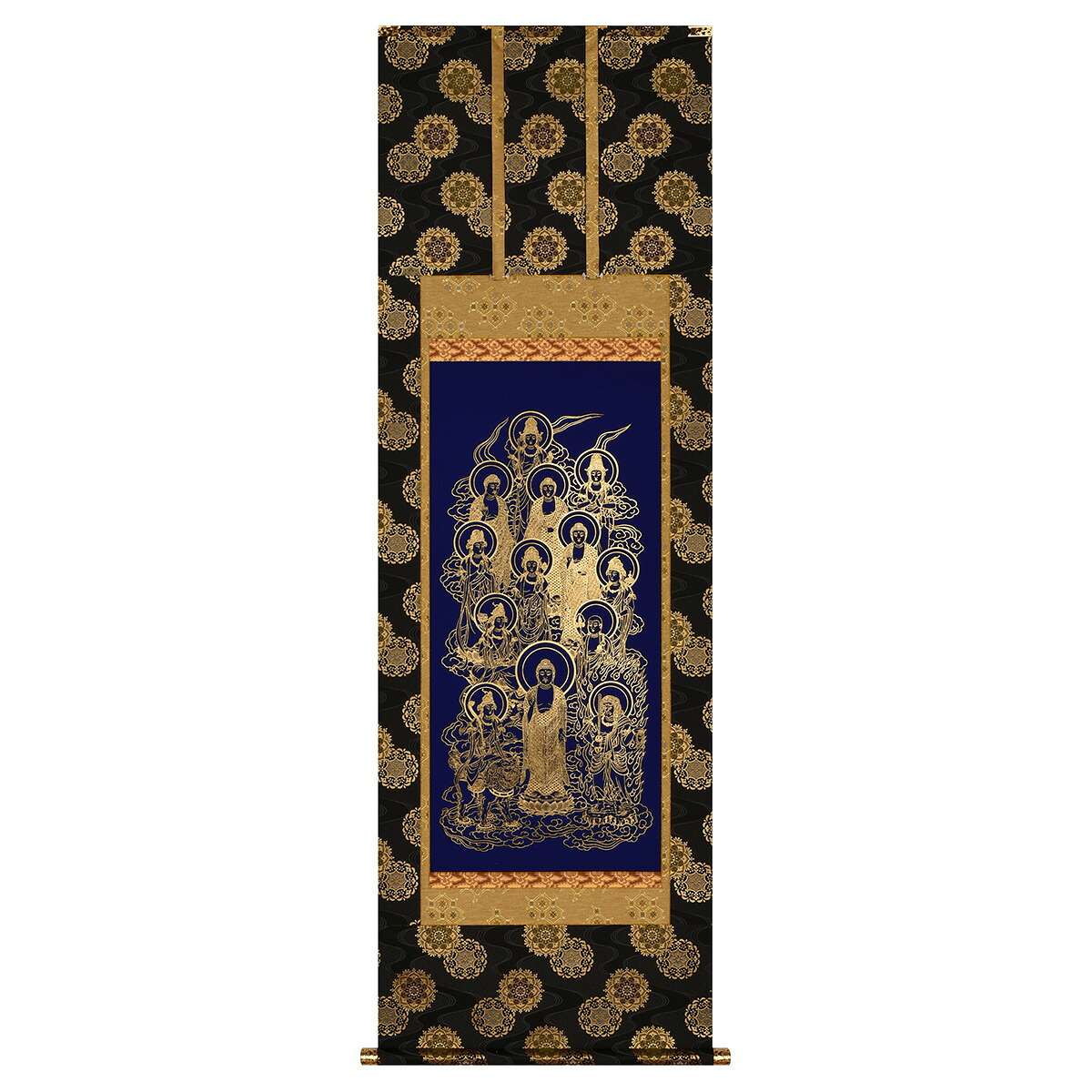 手描き 掛け軸 「本金押箔十三佛」松井翔雲 尺五立 幅54.5×丈190cm 太巻桐箱収納モダン 手描き 掛け軸 床の間 和室 おしゃれ 壁掛け 絵|絵画・壁飾り 風景専門店あゆわら