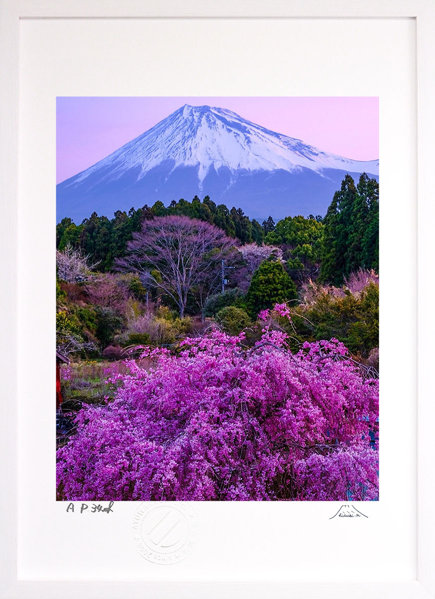 最大100%ポイントバック！限定抽選 版画 絵画 春の朝 インテリア 額入り 富士山 額装込 風景画 油絵 ポスター アート アートパネル リビング 玄関 プレゼント モダン アートフレーム 飾る おしゃれ 壁掛け 絵