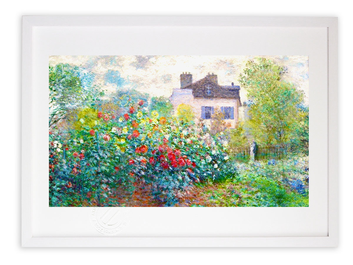最大100%ポイントバック！限定抽選 版画 絵画 名画 アルジャントゥイユのモネの家の庭（ダリアの咲く庭） クロード・モネ インテリア 壁掛け 額入り アート アートパネル モダン アートフレーム おしゃれ