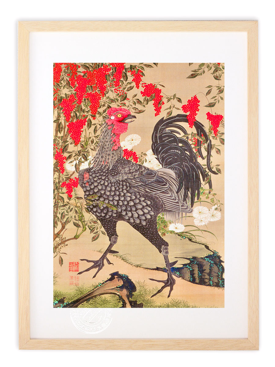 楽天市場】版画 絵画 名画 日本画 群鶏図 (ぐんけいず） 伊藤若冲