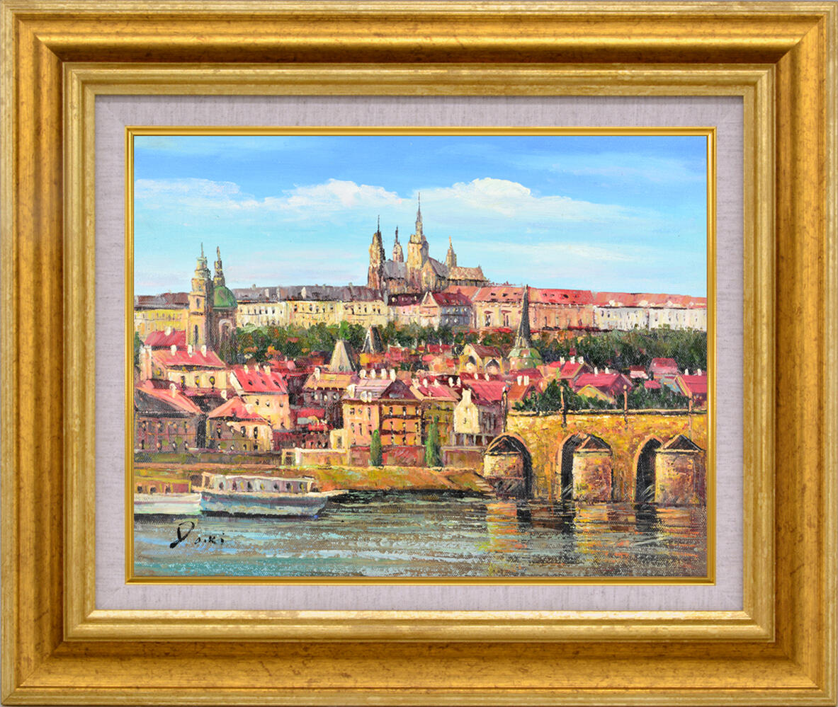 楽天市場】手描き 油絵 絵画 額入り 油彩 手描き オープンカフェ