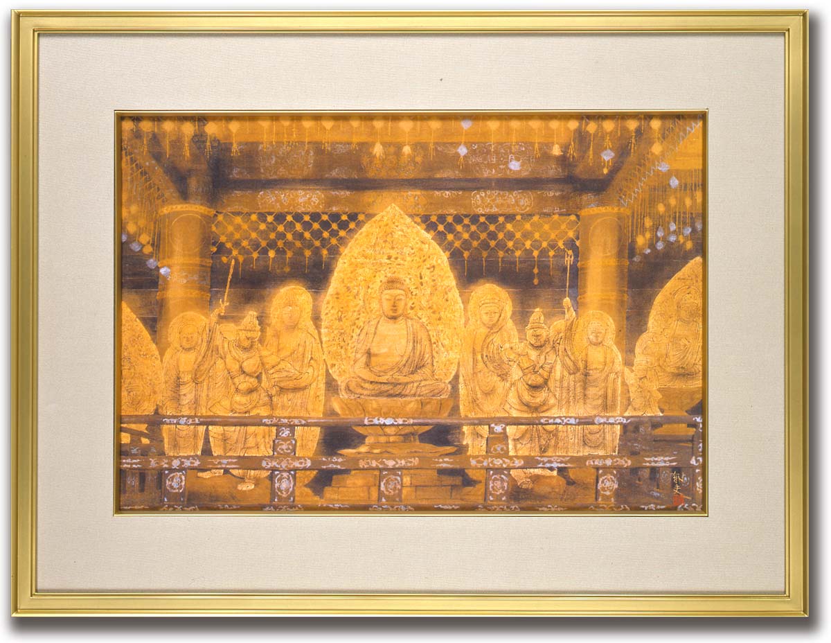 絵画 慈光/インテリア 額入り 額装込 風景画 油絵 ポスター アート アートパネル リビング 玄関 プレゼント モダン アートフレーム 飾る 3Lサイズ おしゃれ 壁掛け 絵｜絵画・壁飾り　風景専門店あゆわら