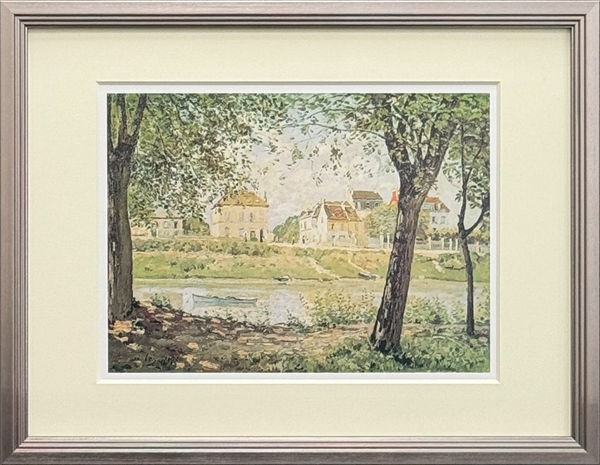 名画 シスレー セーヌ川のほとりの村 Ｓ(ＳＶ) シスレー AlfredSisley 印象派 名画 風景画 インテリア クラシック フランス ギフト セーヌ川
