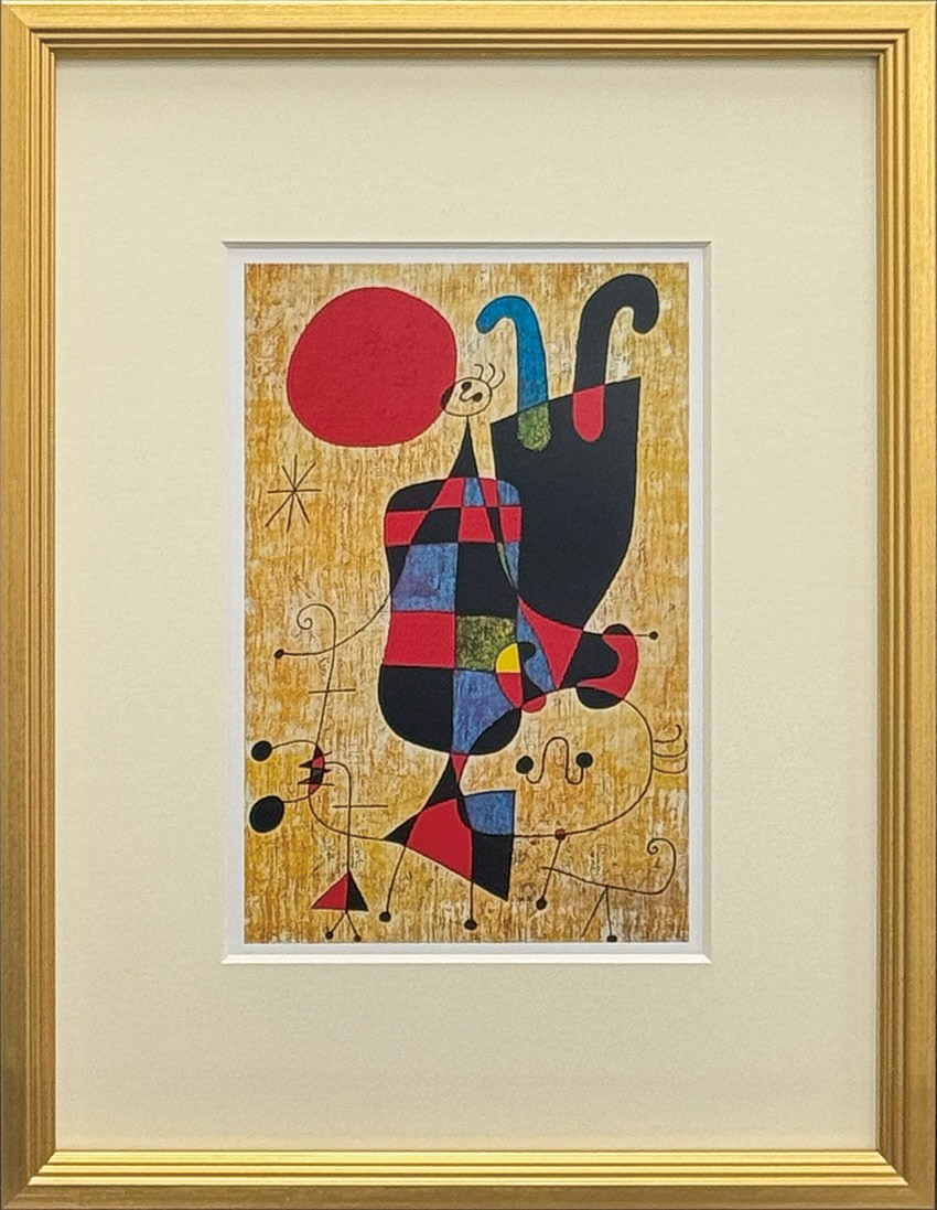 名画 ミロ 倒錯する人物 Ｓ(ＧＤ) ミロ JoanMiro シュルレアリスム 抽象画 名画 モダンアート カラフル インテリア おしゃれ スペイン