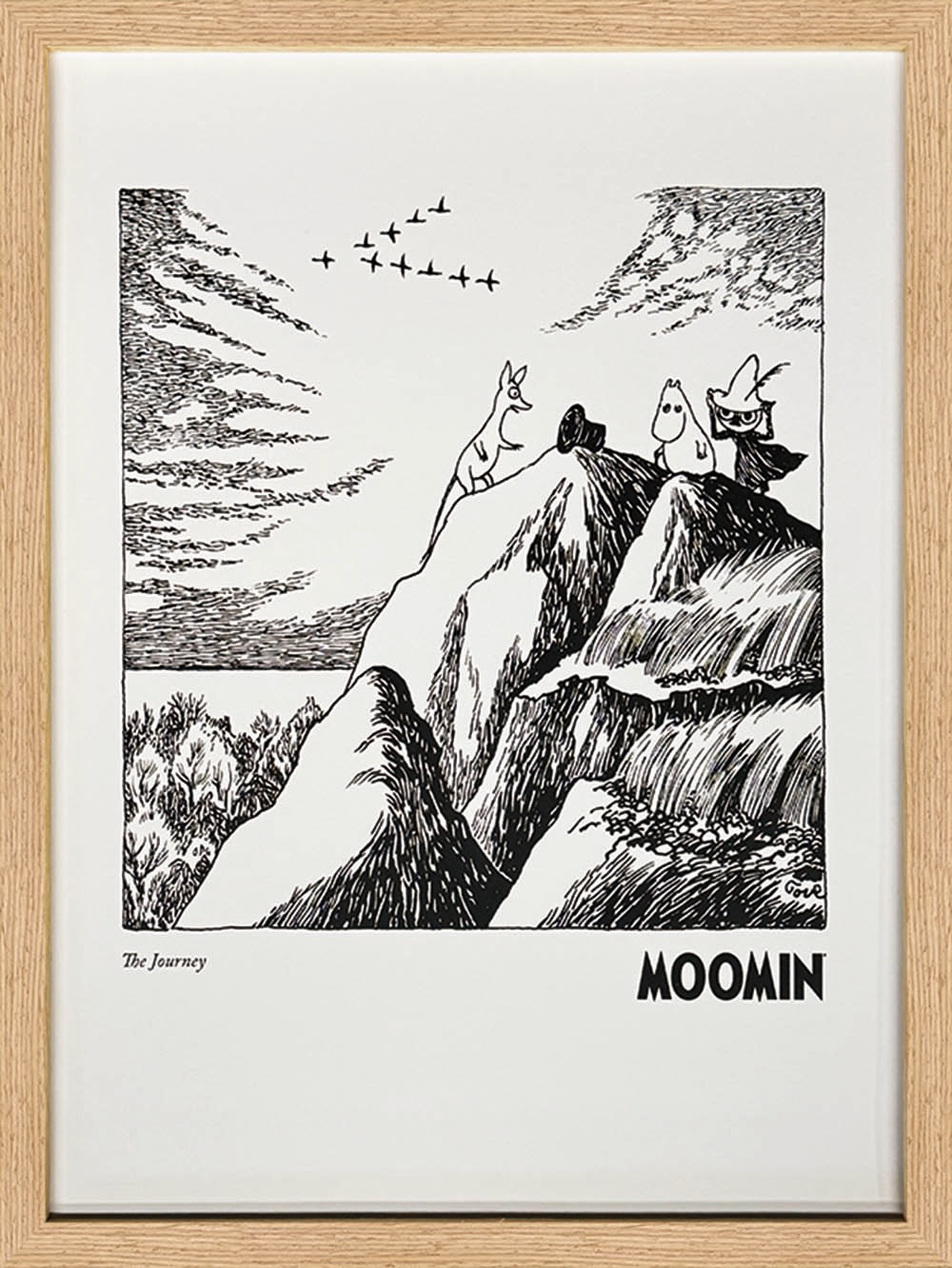 絵画 ムーミン 旅 Sサイズ 北欧 アート 絵画 インテリア おしゃれ 壁掛け ギフト プレゼント モノクロ モダン｜絵画・壁飾り　風景専門店あゆわら