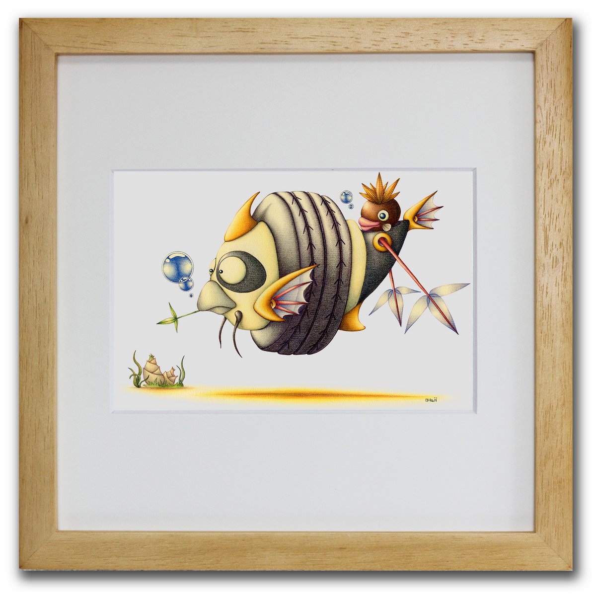 楽天市場】色鉛筆画・版画 ゆうパケット 競馬魚 SHOji/インテリア 額