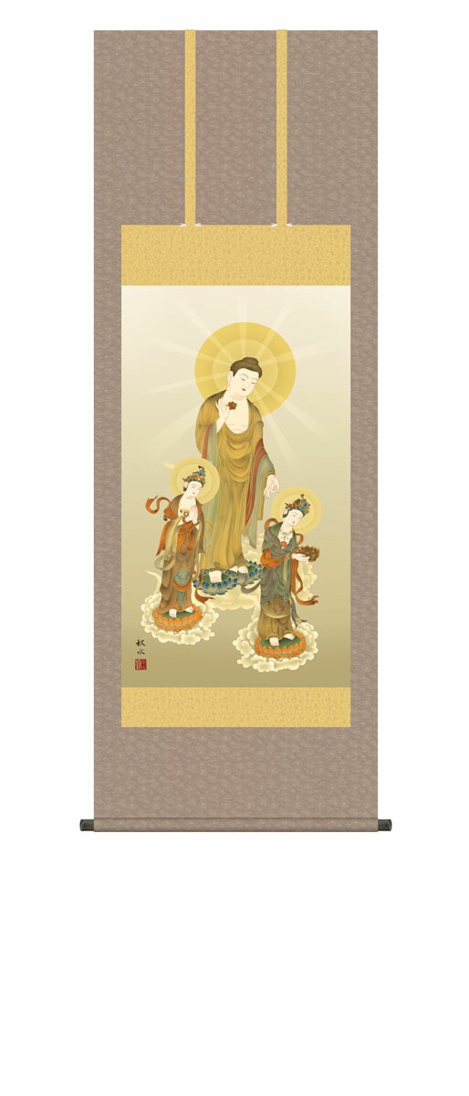仏像 絵画 人物画 如来 菩薩 壁掛 アート インテリア 楽天市場】仏画 阿弥陀如来 西方三聖 釈迦如来 仏像画 供養 礼拝用