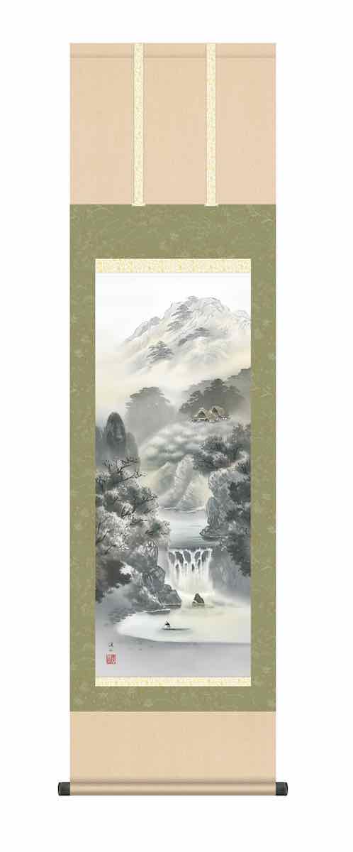 楽天市場】10年保証 掛け軸 山水画 水墨山水 悠景山水(ゆうけい