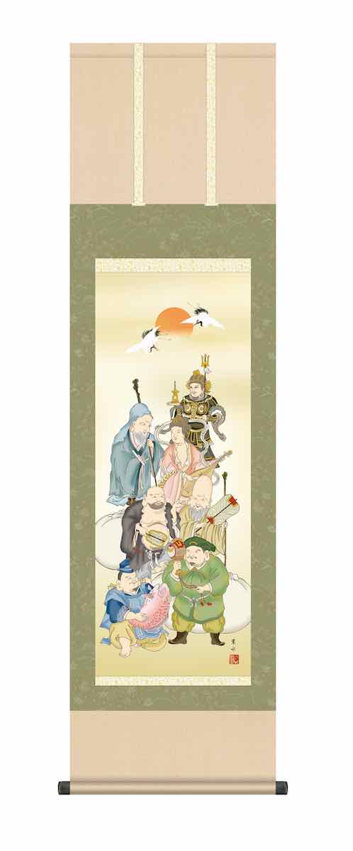楽天市場】10年保証 掛け軸 七福神 (しちふくじん) 森田翔輝 新絹本 洛