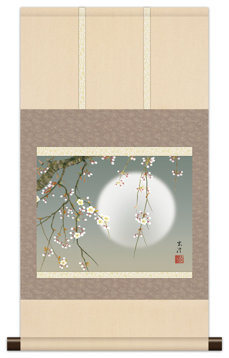 楽天市場】10年保証 掛け軸 ミニ掛け軸 和風 花鳥画 年中掛け 四季花