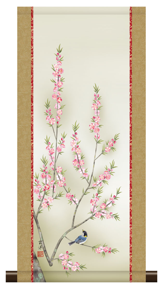 掛軸　花鳥図　逸品　合箱入　G23 掛軸 花鳥図 逸品 合箱入 G23