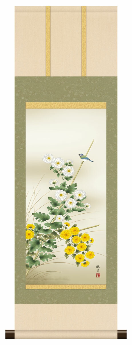 楽天市場】10年保証 掛け軸 ミニ掛け軸 和風 花鳥画 秋掛け 秋草