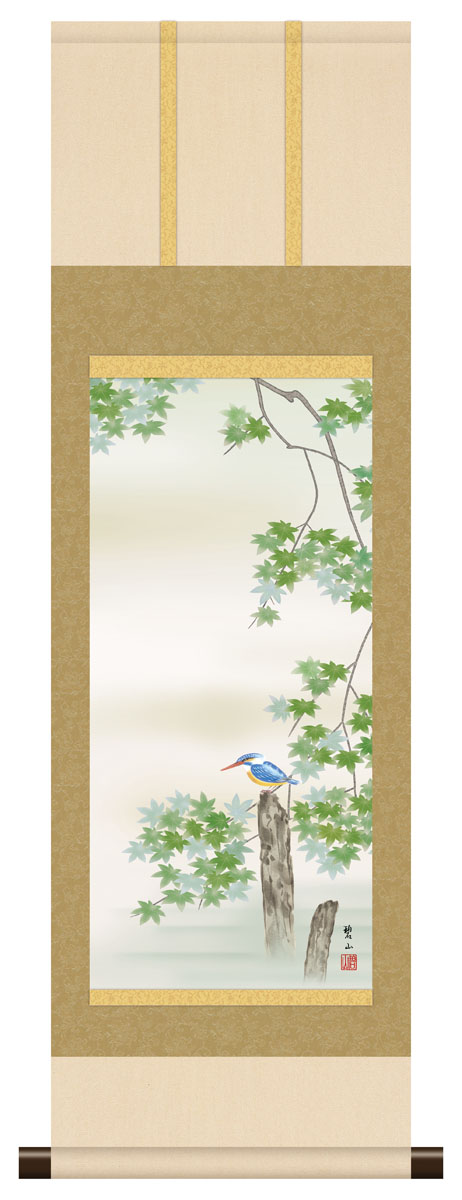 楽天市場】10年保証 掛け軸 ミニ掛け軸 和風 花鳥画 年中掛け 竹