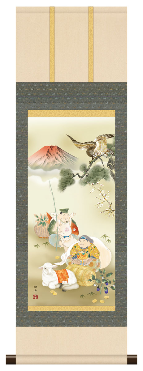 97×130㎝「掛け軸と石と盆栽がある床の間」油彩・原画・F60 原画「掛け軸と石と盆栽がある床の間」F60・油彩 - 絵画