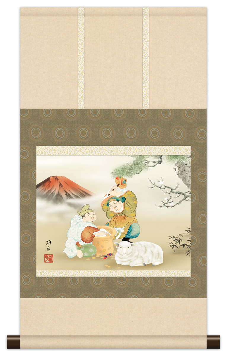掛軸 8 楽天市場】10年保証 掛け軸 ミニ掛け軸 和風 花鳥画 春掛け 桜花