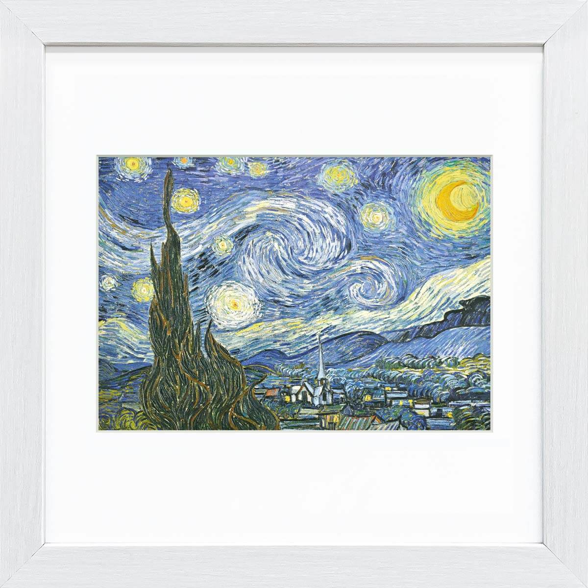 楽天市場】名画キャンバスアート フィンセント・ファン・ゴッホ 星月夜 （Vincent van Gogh）/額入り 額装込 風景画 絵画 アート  リビング 玄関 トイレ インテリア かわいい 壁飾り 癒やし プレゼント ギフト アートパネル ポスター アートフレーム Sサイズ おしゃれ ...