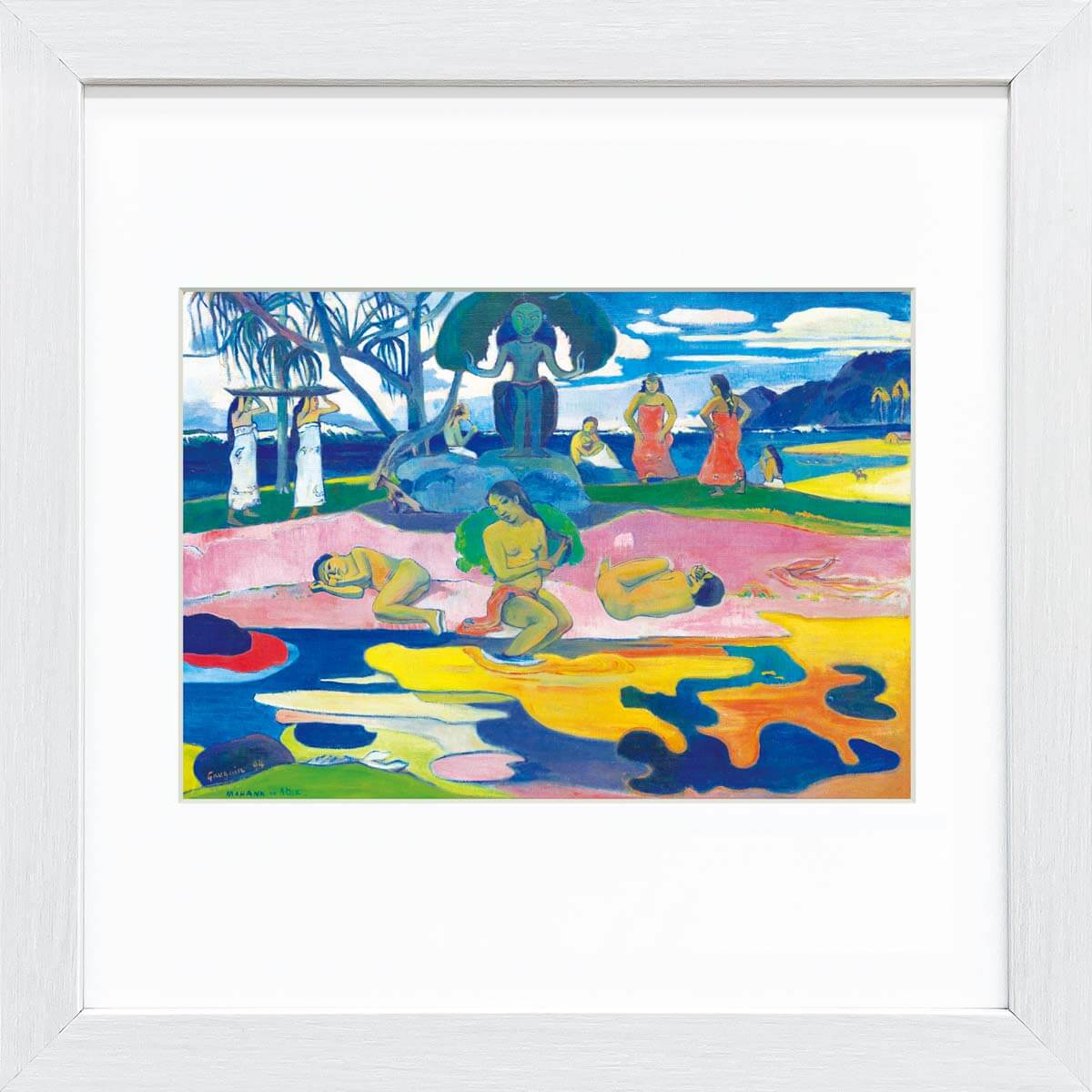 ゴーギャン、【今日はゴーギャンさん】、希少な画集画、新品高級額 額装付 ポール・ゴーギャン、【浅瀬】、希少な画集画より、新品高級額