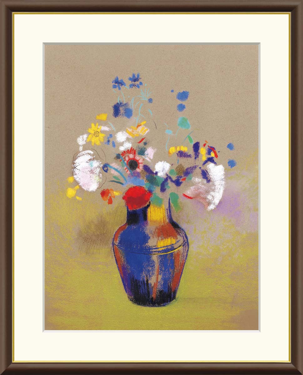 オディロン・ルドン、【壺の花】、希少画集画、新品高級額、額装付、状態良好 オディロン・ルドン、【野の花】、希少な額装用画集より、新品