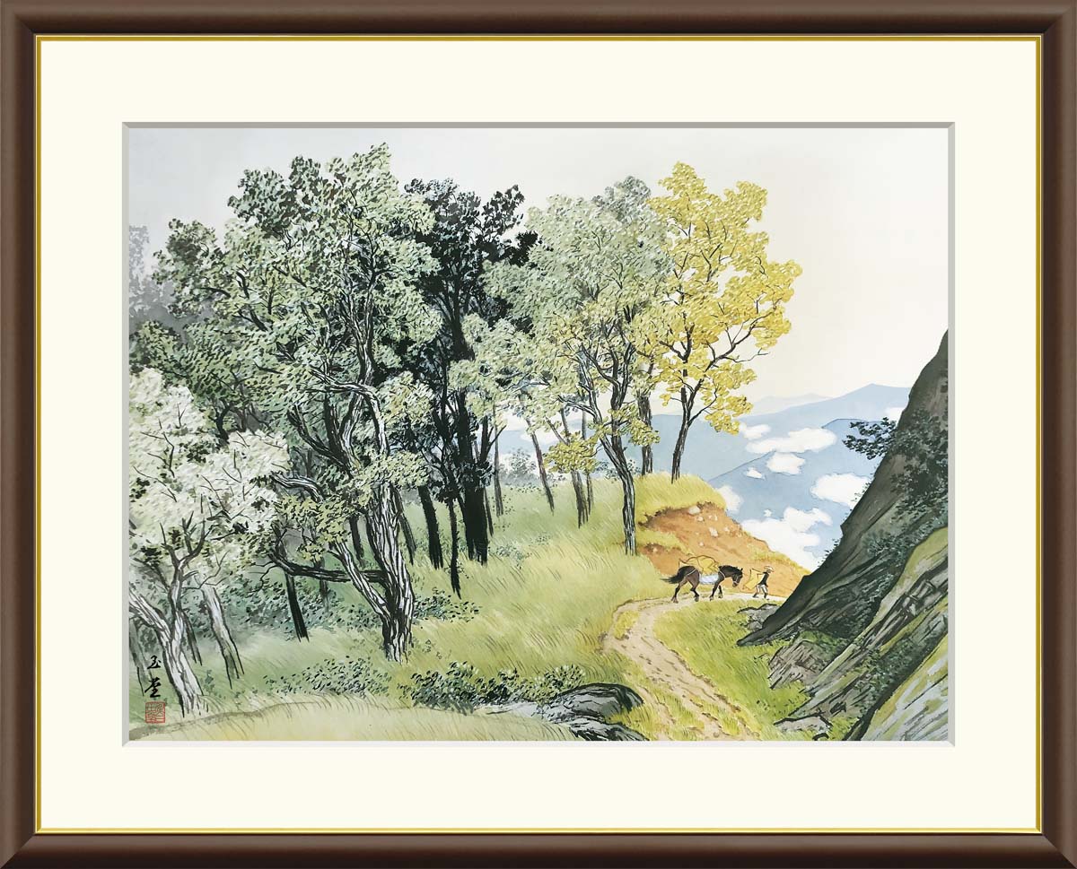 楽天市場】川合玉堂 暮春の雨 52×42cm 日本画 かわい ぎょくどう 風景