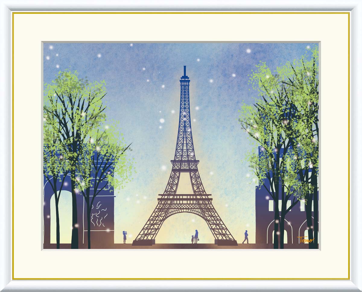 楽天市場】有名 画家 額入りアート 横田友広 エッフェル塔 j3-e001 F8