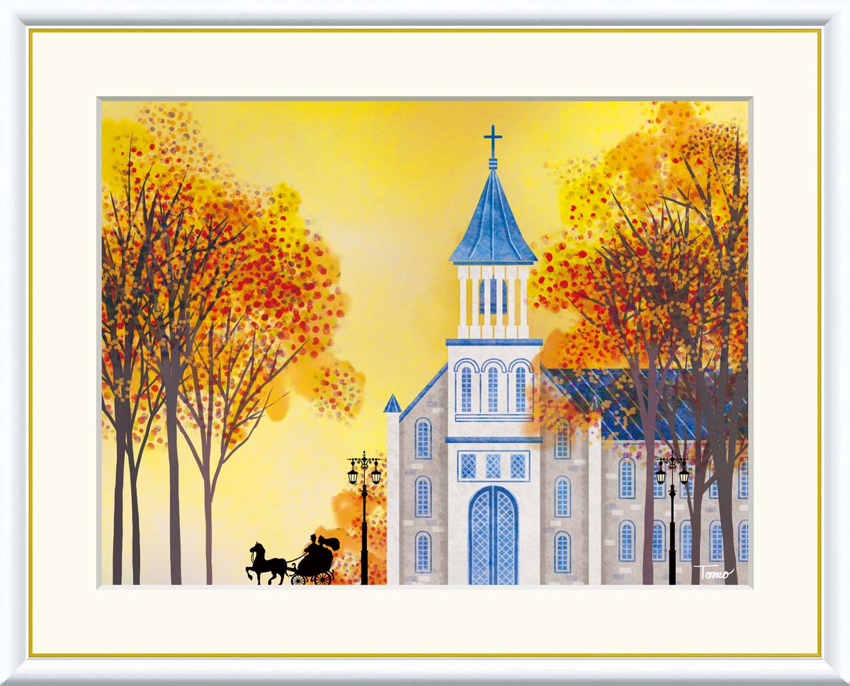 楽天市場】絵画 額入りアート 横田友広 「教会」 j3-e006 F8:61cm×49.5