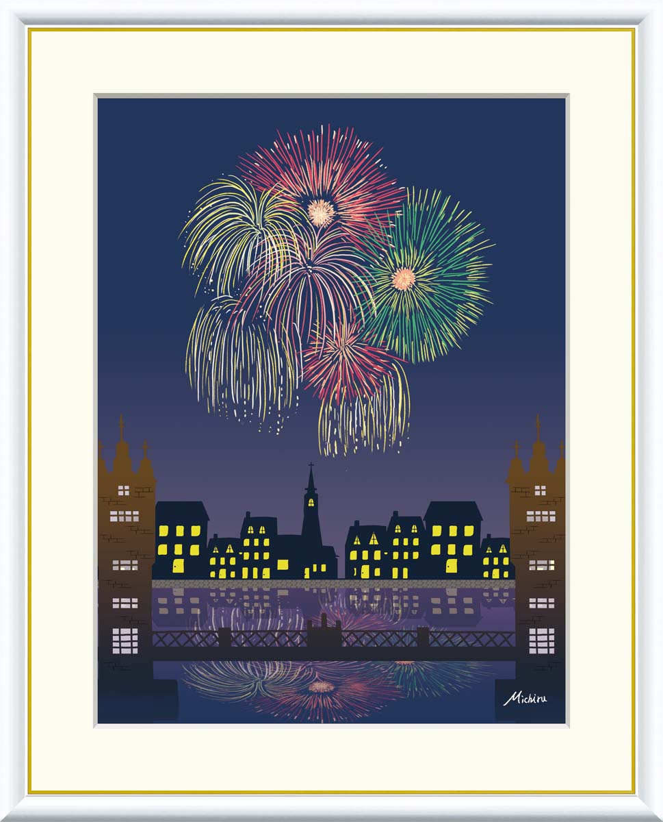 楽天市場】絵画 アート 額絵 日本の名画 日本画 インテリア 花火 52