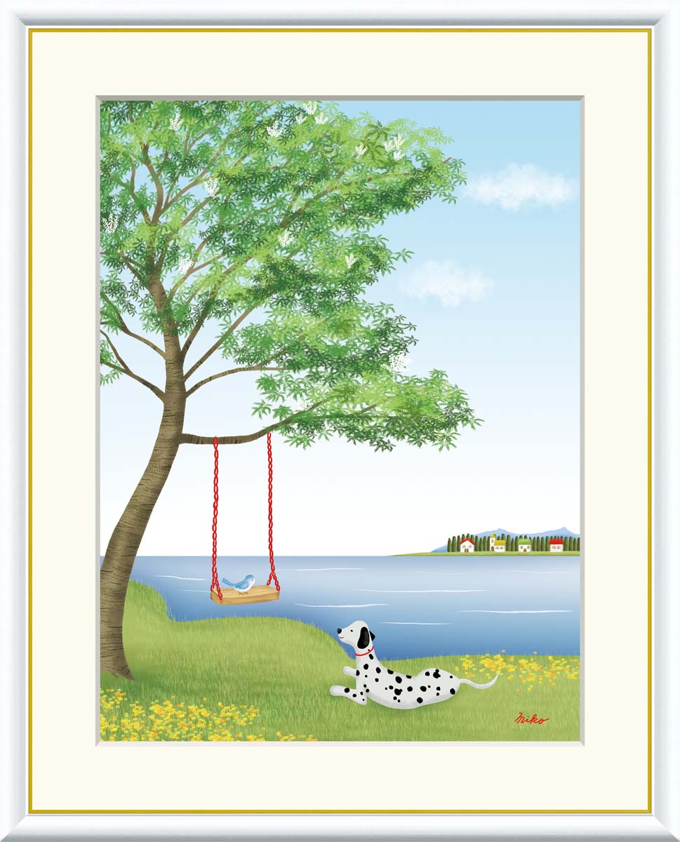10年保証 名画 油絵 エンジュ 鈴木みこと 手彩仕上 高精細巧芸画/インテリア 額入り 額装込 アート リビング プレゼント アートフレーム 飾る グッズ ギフト おしゃれ 壁掛け 絵