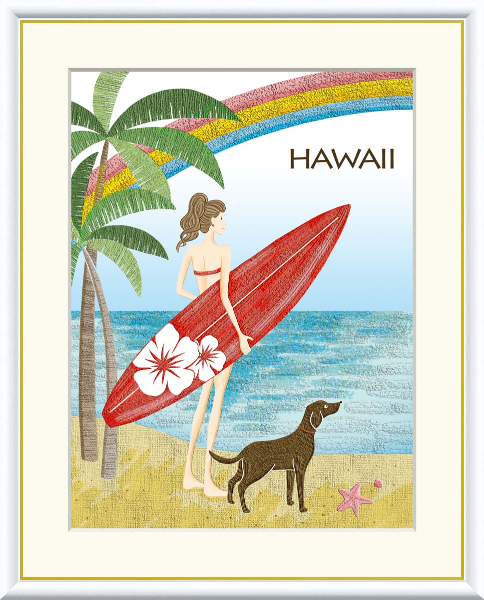 楽天市場】有名 画家 額入りアート 佐久間莉美 「ハワイ」 J3-P004 F8