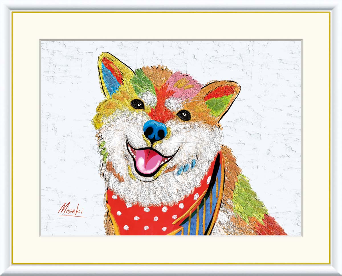 楽天市場】絵画 現代アート 柴犬 山口美咲 額入り インテリア