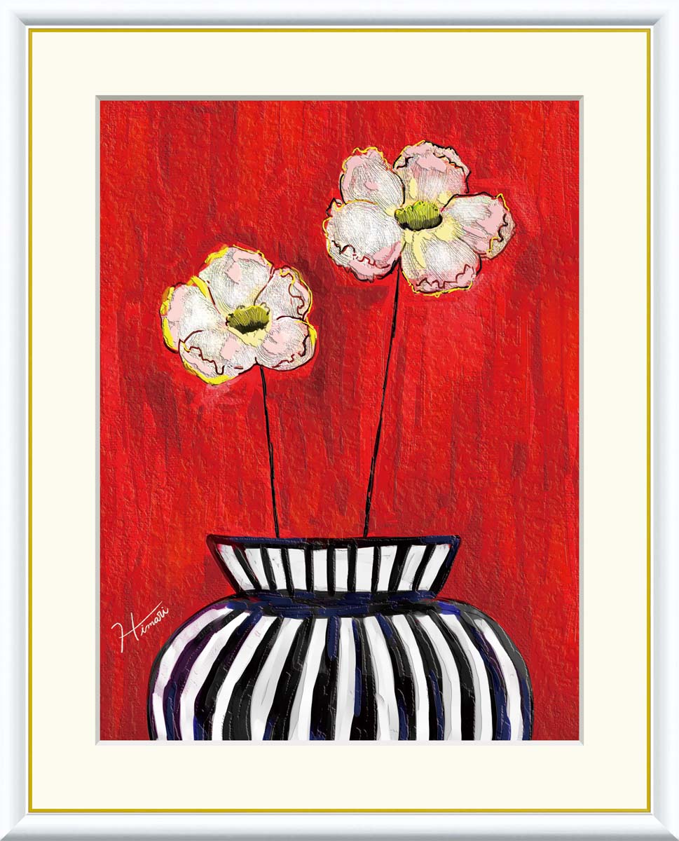 まり花 写真のPIMH-1350円値引き 楽天市場】絵画 現代アート 白い花 中野ひまり 額入り インテリア