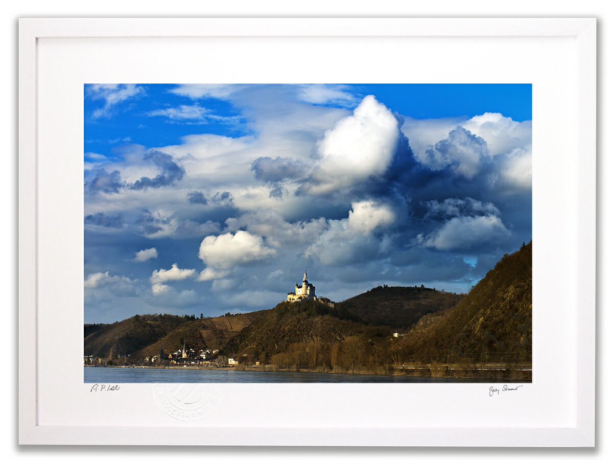 アートフォト 絵画 壁掛け マルクスブルグ城(Castle Marxburg）/インテリア 壁掛け 額入り 額装込 風景画 油絵 ポスター アート アートパネル リビング 玄関 プレゼント モダン アートフレーム おしゃれ 飾る｜絵画・壁飾り　風景専門店あゆわら