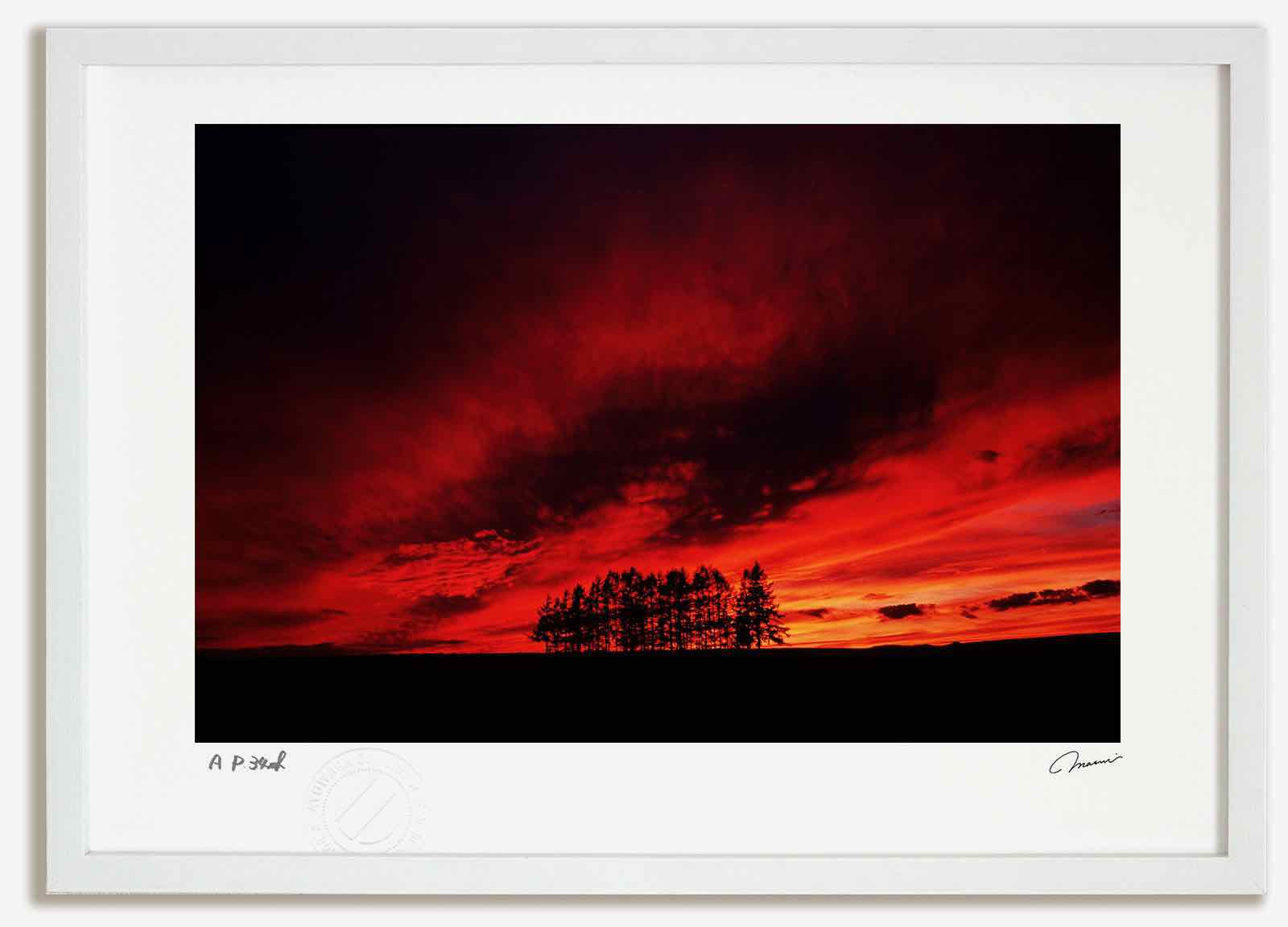 アートフォト 絵画 夕焼け1 高橋真澄/インテリア 額入り 額装込 風景画 油絵 ポスター アート アートパネル リビング 玄関 プレゼント モダン アートフレーム 飾る おしゃれ 壁掛け 絵