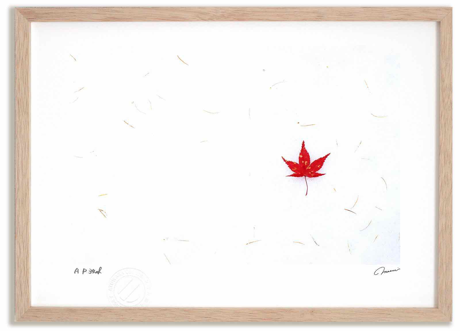 アートフォト 絵画 紅葉と雪2 高橋真澄/インテリア 額入り 額装込 風景画 油絵 ポスター アート アートパネル リビング 玄関 プレゼント モダン アートフレーム 飾る おしゃれ 壁掛け 絵｜絵画・壁飾り　風景専門店あゆわら