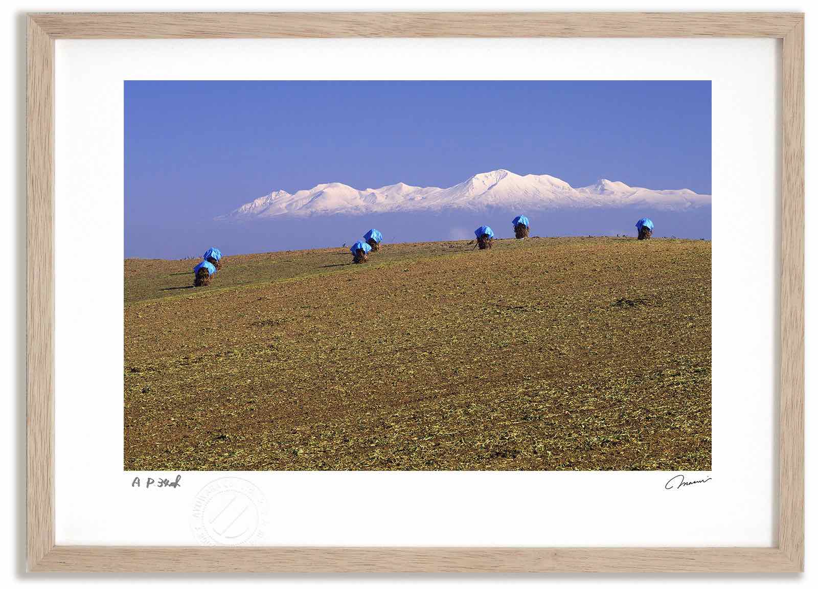アートフォト 絵画 大雪山と豆積み1 高橋真澄/インテリア 額入り 額装込 風景画 油絵 ポスター アート アートパネル リビング 玄関 プレゼント モダン アートフレーム 飾る おしゃれ 壁掛け 絵｜絵画・壁飾り　風景専門店あゆわら