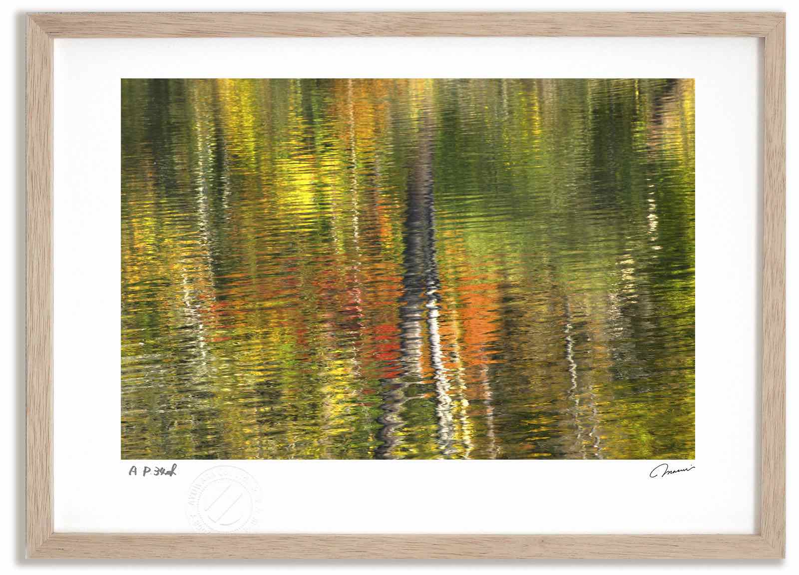 アートフォト 絵画 ベスト 水に映る紅葉 高橋真澄/インテリア 額入り 額装込 風景画 油絵 ポスター アート アートパネル リビング 玄関 プレゼント モダン アートフレーム 飾る おしゃれ 壁掛け 絵|絵画・壁飾り 風景専門店あゆわら