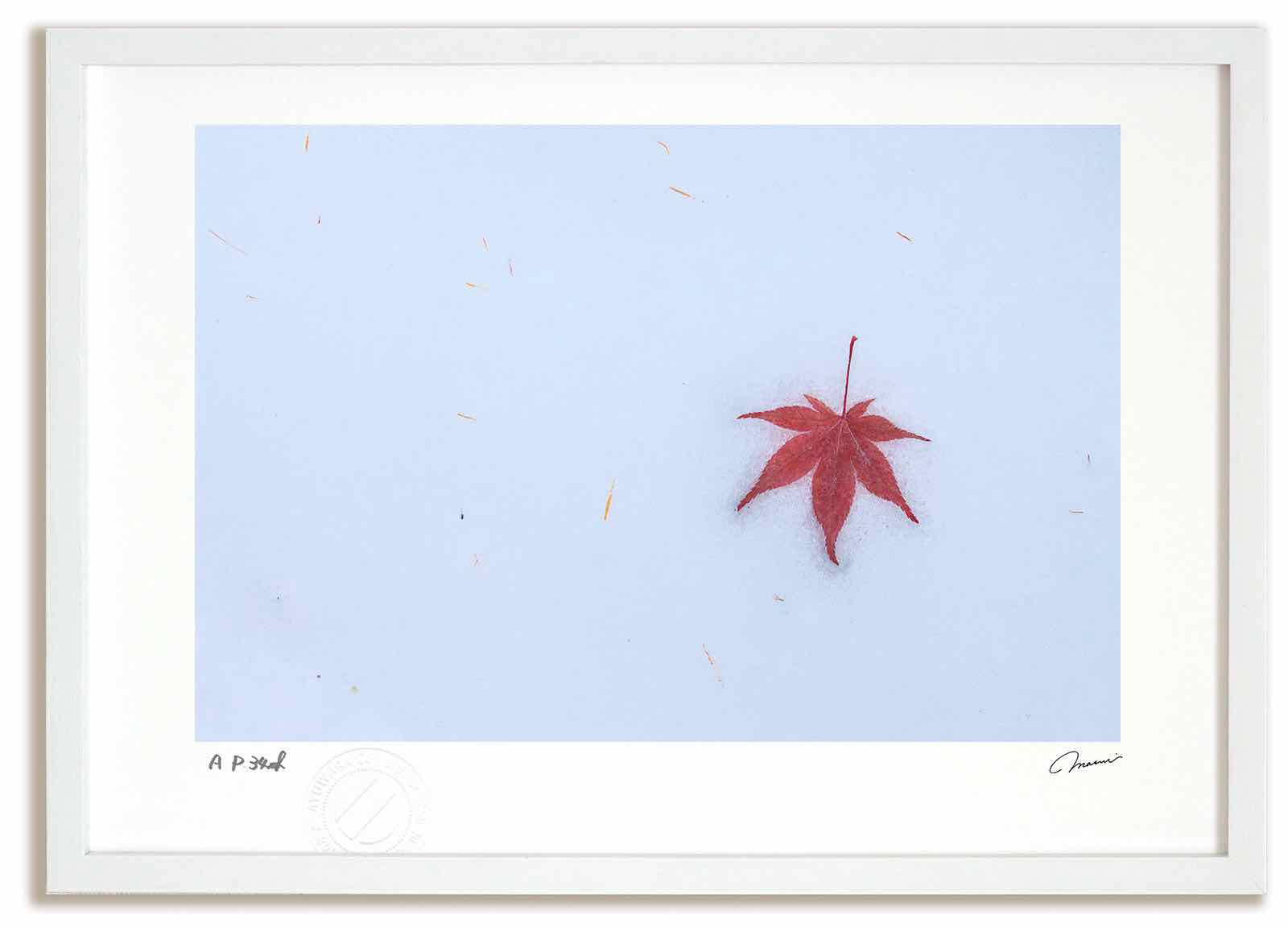 アートフォト 絵画 新雪と落ち葉7 高橋真澄/インテリア 額入り 額装込 風景画 油絵 ポスター アート アートパネル リビング 玄関 プレゼント モダン アートフレーム 飾る おしゃれ 壁掛け 絵|絵画・壁飾り 風景専門店あゆわら