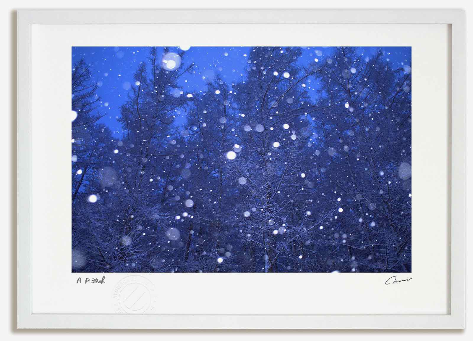 アートフォト 絵画 夜明け前の雪1 高橋真澄/インテリア 額入り 額装込 風景画 油絵 ポスター アート アートパネル リビング 玄関 プレゼント モダン アートフレーム 飾る おしゃれ 壁掛け 絵｜絵画・壁飾り　風景専門店あゆわら