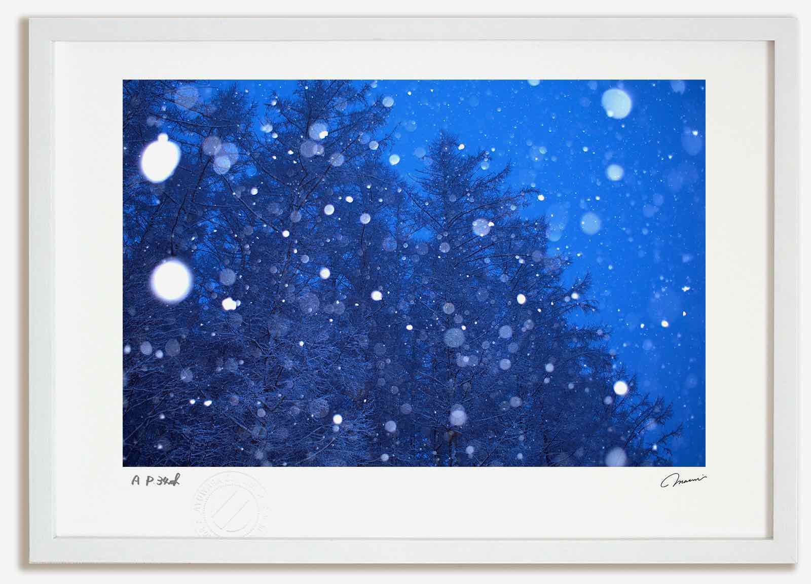 アートフォト 絵画 夜明け前の雪2 高橋真澄/インテリア 額入り 額装込 風景画 油絵 ポスター アート アートパネル リビング 玄関 プレゼント モダン アートフレーム 飾る おしゃれ 壁掛け 絵|絵画・壁飾り 風景専門店あゆわら