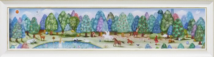 楽天市場】絵画 なかの まりの とある森の奥から/インテリア 額入り