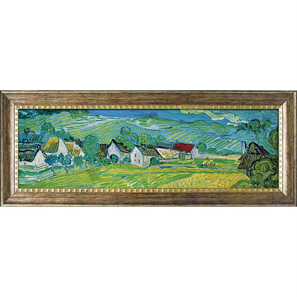 最大100%ポイントバック！限定抽選 名画 ゴッホ「オーヴェールの美しい草原」/インテリア 額入り 額装込 風景画 油絵 ポスター アート アートパネル リビング 玄関 プレゼント 花 4Lサイズ おしゃれ 壁掛け 絵