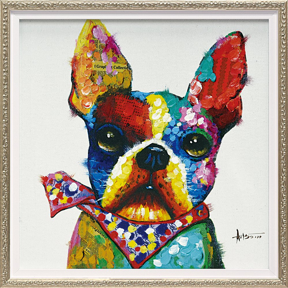 楽天市場】絵画 額入り オイルペイント 【バンダナ ブル(Sサイズ