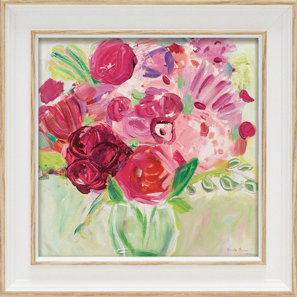 ピンクの花の絵画（装飾フレーム付き） Amazon.co.jp: [XLOYP] 花 油絵 装飾用絵画 フレーム 絵画