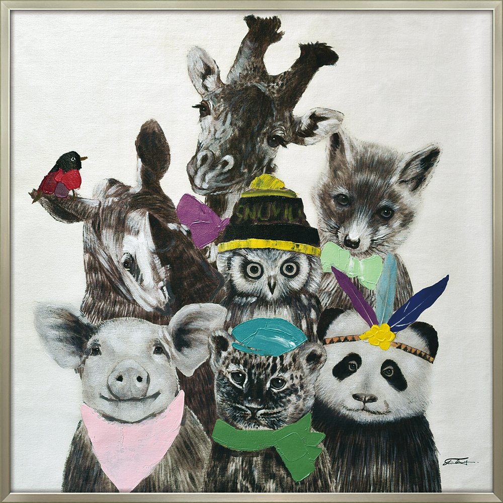 絵画 油絵 オイル ペイント アート「アニマルズ（Lサイズ）」/インテリア 額入り 額装込 風景画 油絵 ポスター アート アートパネル リビング 玄関 プレゼント モダン アートフレーム 飾る 5Lサイズ おしゃれ 壁掛け 絵