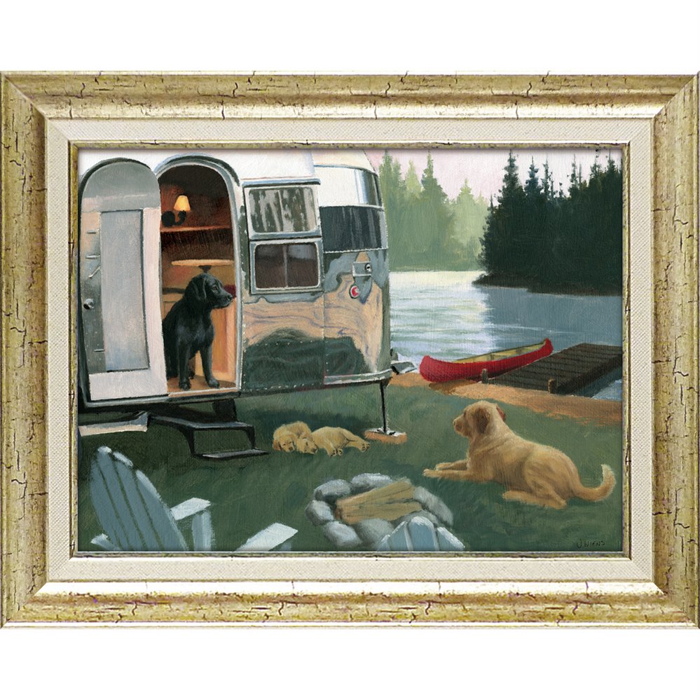 絵画 ジェームス ウィーンズ「ケイナイン キャンプ」/額入り 額装込 風景画 絵画 アート リビング 玄関 トイレ インテリア かわいい 壁飾り 癒やし プレゼント ギフト アートパネル ポスター Lサイズ おしゃれ 壁掛け 絵
