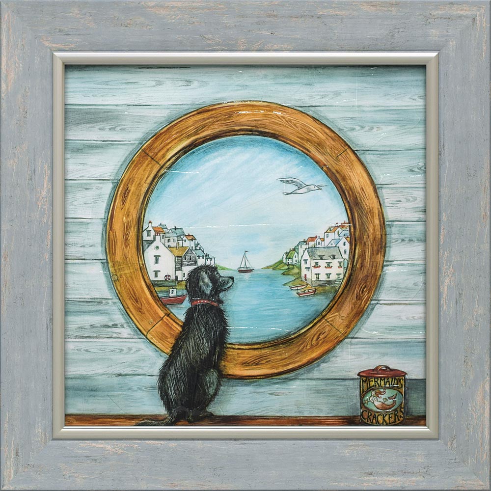 ウオールアート　A4額付　「釣り人」 ウオールアート A4額付 「釣り人」 ウオールアート A4額付 「釣り人