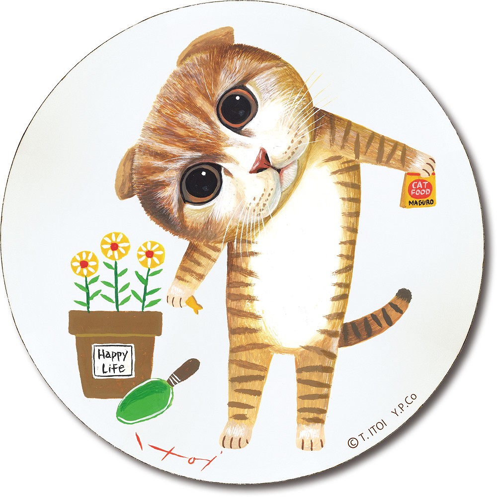 壁掛け 糸井忠晴 木製ラウンドアート 寝室 飾り 丸い アート インテリア かわいい 玄関 階段 店舗 巣ごもり Sサイズ カフェ ゆうパケット 贈り物 プレゼント イラスト 飾る ギフト 猫 マロン トイレ 円形 Mサイズ ねこの絵 木製 雑貨 廊下 リビング