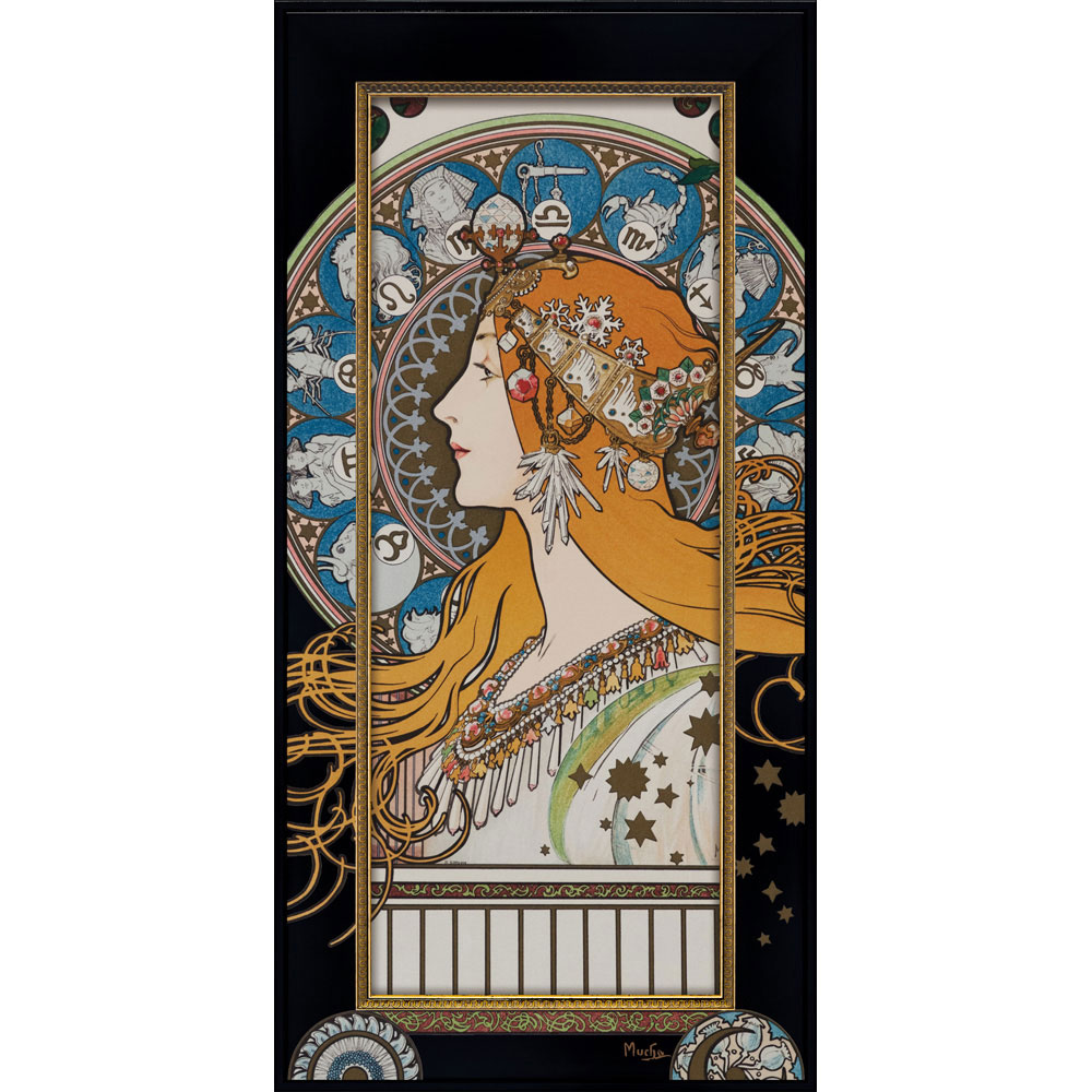 楽天市場】絵画 アールヌーボー「ゾディアック」 ミュシャ 壁掛 額入