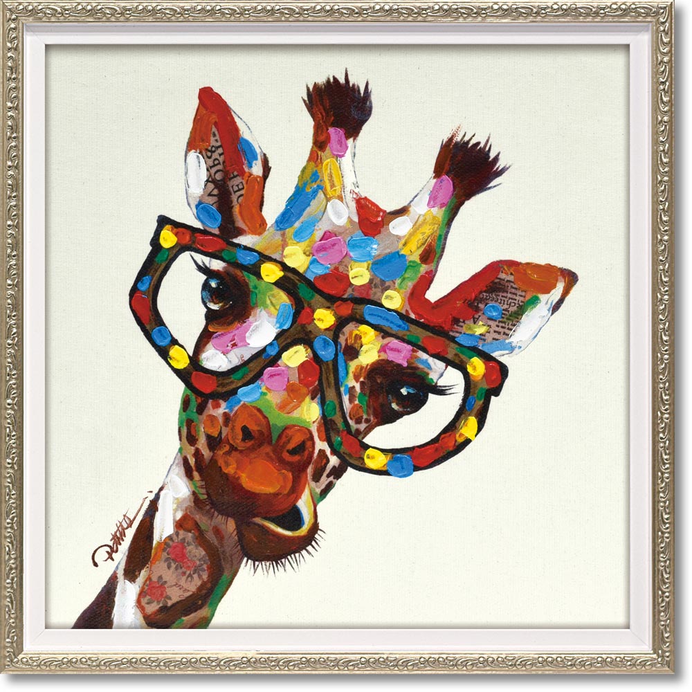 ふぉんです。絵 アート 油絵 インテリア ルーカ 絵画 おしゃれ かわいい インテリア 絵 牛と犬の絵 ブルドッグ