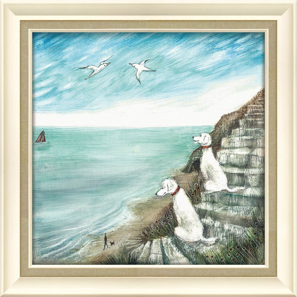 絵　軽量絵画★ゲルアートフレーム・ジョー ラム「オールド ドッグ イン」風景・海 絵 軽量絵画☆ゲルアートフレーム・ジョー ラム「オールド