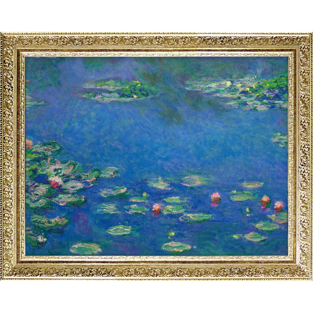 最大100%ポイントバック！限定抽選 絵画 ミュージアムアートシリーズ モネ「睡蓮2」 名画 壁掛け おしゃれ 絵 インテリア 額付き 壁 に 飾る アートフレーム プレゼント ギフト お祝い リビング 玄関 廊下 寝室 オフィス 店舗 フレーム付き 3Lサイズ